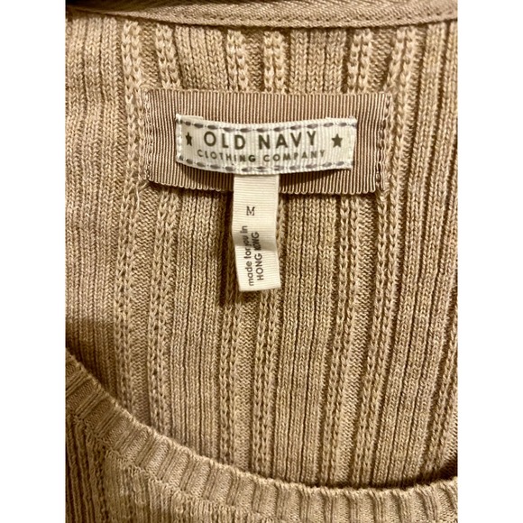Vintage Old Navy Ribbed Cotton Sweater Neutral Tan M - Picture 8 of 8